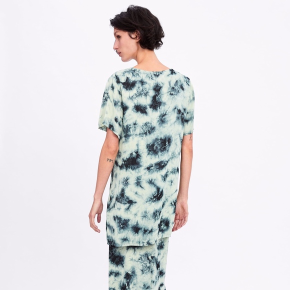 Zara Tie Dye Blouse Long Shirt Flowy blouse - Picture 6 of 9